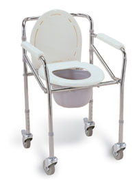 Aluminium Mobile Folding Commode Chair